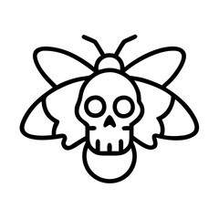 Death head moth skull vector illustration, halloween moth drawing, skull moth tattoo design vector