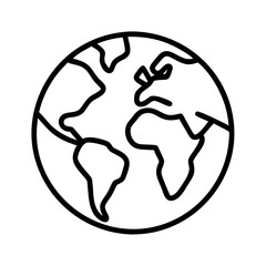 World globe outline icon vector illustration, earth planet map, geography travel global concept