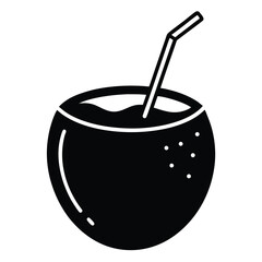 Cute Coconut Drink Vector Illustration