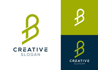 Letter B and P or BP abstract logo design