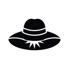 Sunhat Logo Icon Silhouette Vector Style