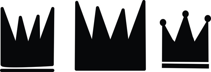 Crown icons set.Set of crowns,Crowns vector illustration,King, queen tiara, Royal crown black silhouettes - stock vector