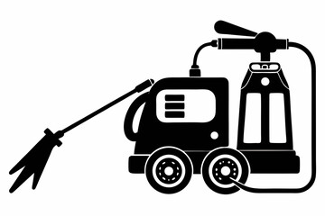 Fototapeta premium power washer silhouette line art vector illustration