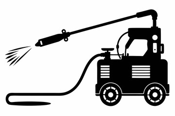 power washer silhouette line art vector illustration