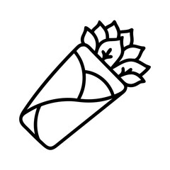 Delicious shawarma wrap vector illustration for food blog and restaurant menu design template