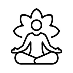 Find inner peace and wellness: woman meditating with lotus flower for mindfulness and yoga practice