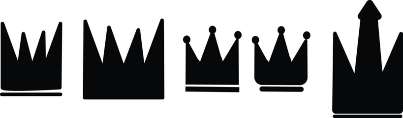 Crown icons set.Set of crowns,Crowns vector illustration,King, queen tiara, Royal crown black silhouettes - stock vector © MDParveg