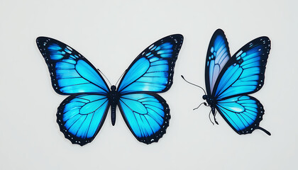 Two Blue Butterfly Illustrations