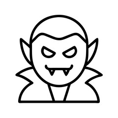 Vampire halloween vector illustration spooky dracula monster scary cartoon outline drawing graphic icon