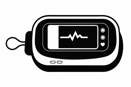pulse oximeter silhouette line art vector illustration