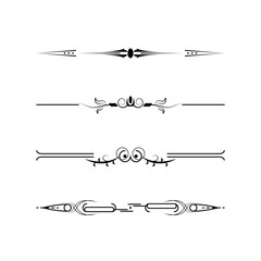 Set Black Simple Line Collection Doodle Border Elements Vector Design Style Sketch Isolated Illustration For Banner