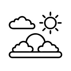 Download sun and clouds vector icon illustration weather forecast climate sunny day graphic 90