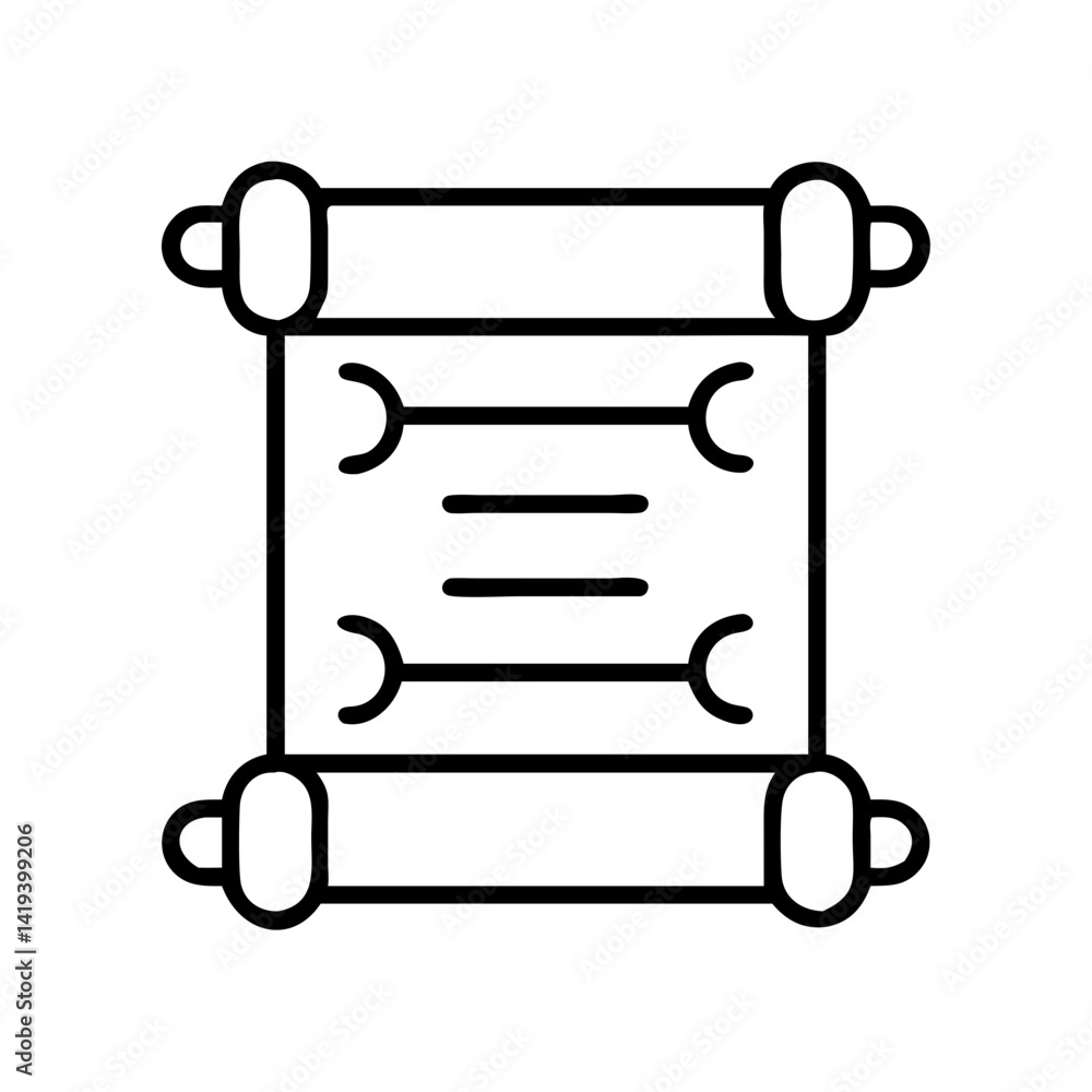 Poster vector graphic of an ancient scroll document illustration for history and education resources