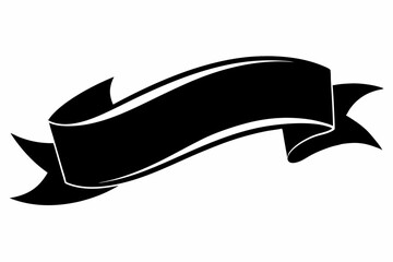 ribbon silhouette line art vector illustration