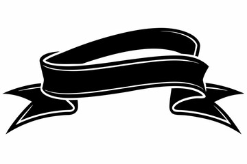ribbon silhouette line art vector illustration