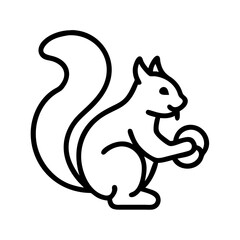 Squirrel outline drawing vector illustration cute animal wildlife nature rodent forest image for design