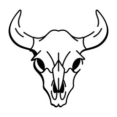 skull of a bullA hand drawn style icon of cow skull tattoo

