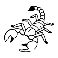 A doodle style icon of scorpion tattoo
