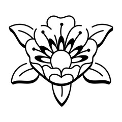 Fototapeta premium A glyph style icon of flower tattoo 