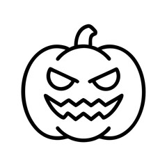 Halloween pumpkin outline vector illustration spooky pumpkin face design for halloween season art