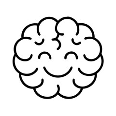 Brain icon vector illustration, human brain outline, mind and intelligence concept, thinking idea