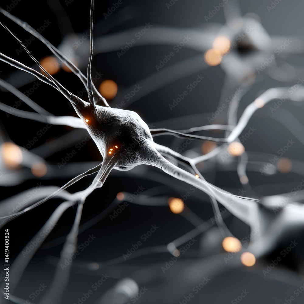 Poster Illuminated Circuits Form an Intricate AI Brain Navigating the Depths of Dark Space Surrounded by Flowing Data Particles and Vibrant Neural Connections