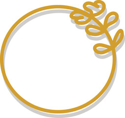 Golden circle border. Cute round frames.