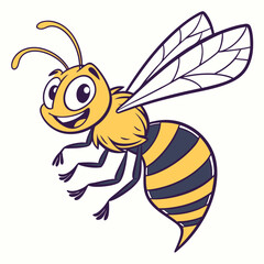 Honey bee mascot character vector silhouette illustration on white background