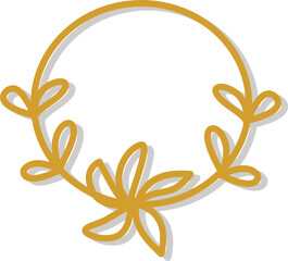 Golden circle border. Cute round frames.