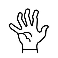 Obraz premium Hand drawn human hand vector illustration, open hand gesture graphic design element, outline style art