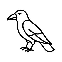 Fototapeta premium Illustration of a black raven vector drawing of a bird outline of a crow clip art image of a raven