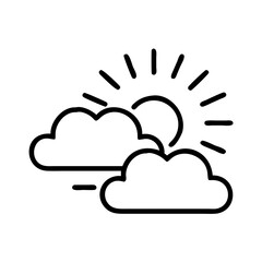 Download weather forecast icon: sun behind clouds vector illustration and outline design element