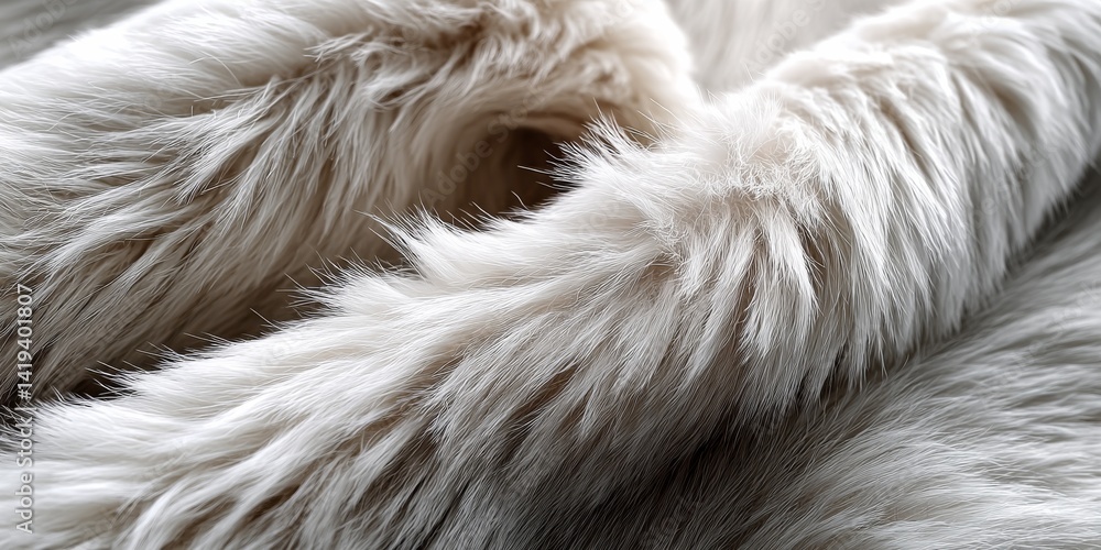 Poster Discovering the Soft Elegance of a White Fur Texture in a Close-Up Layout for Luxurious and Serene Aesthetic Applications