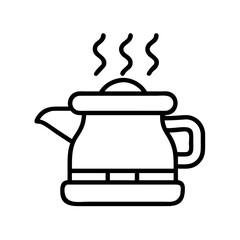 Teapot kettle vector illustration for hot beverage tea coffee maker kitchen appliance design graphic