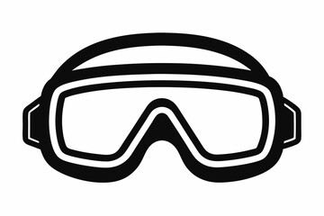 safety goggles silhouette line art vector illustration
