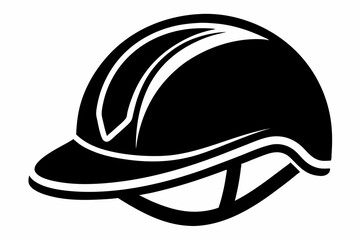 safety helmet silhouette line art vector illustration