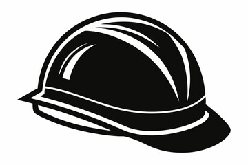 safety helmet silhouette line art vector illustration