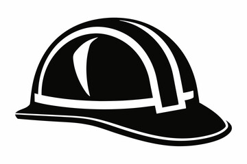 safety helmet silhouette line art vector illustration