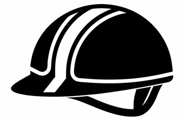 safety helmet silhouette line art vector illustration