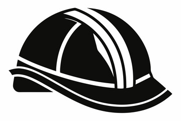safety helmet silhouette line art vector illustration