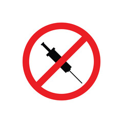 Drug prohibition sign design vector illustration