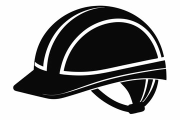 safety helmet silhouette line art vector illustration