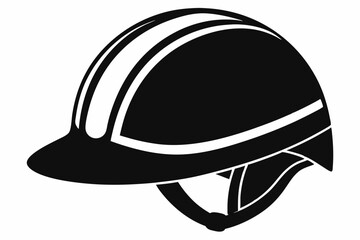 safety helmet silhouette line art vector illustration