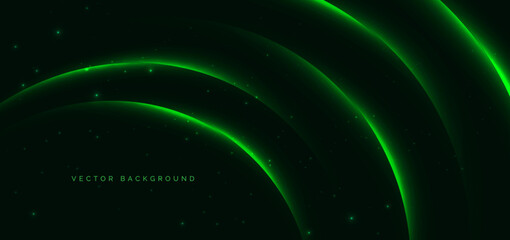 Futuristic green rays curved sparkle. Hi-speed motion moving concept.