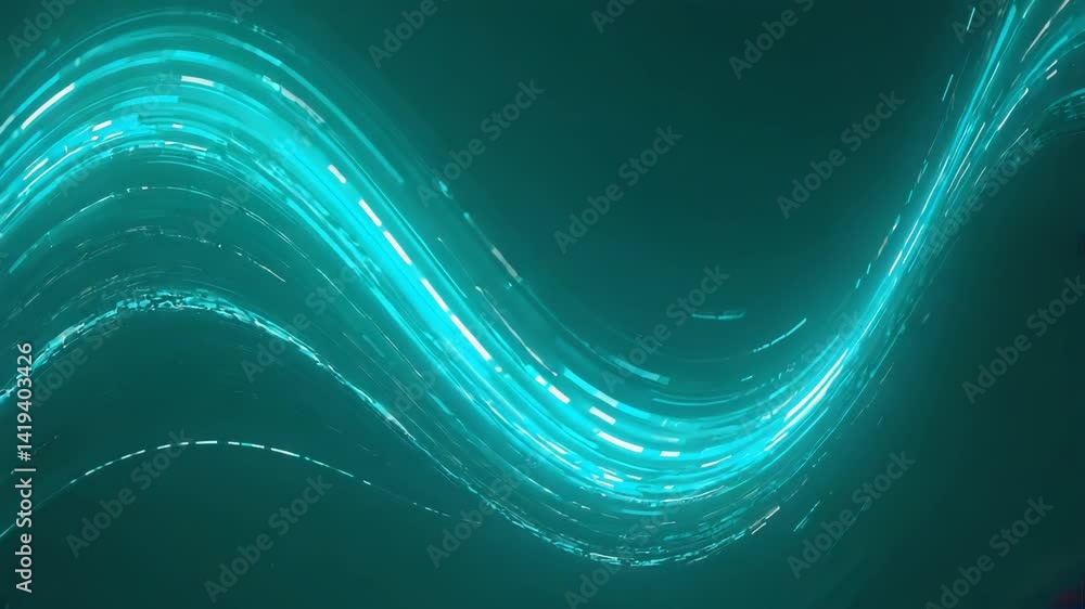 Wall mural dynamic blue light trails create mesmerizing movement in dark space