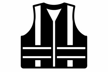 safety vest silhouette line art vector illustration
