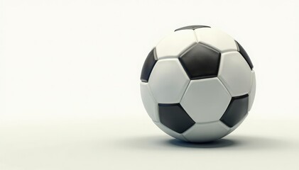 Fototapeta premium New, pristine white football, isolated background, sport, competition