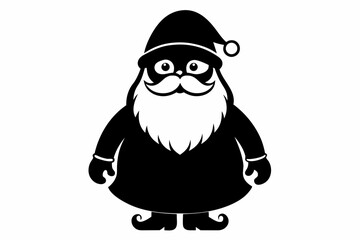 santa claus silhouette line art vector illustration