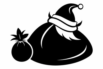 santa s sack silhouette line art vector illustration