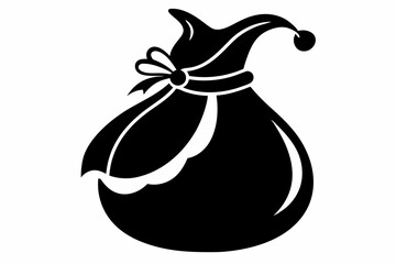 santa s sack silhouette line art vector illustration